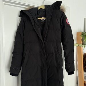 Canada Goose Black Puffer Jacket with Fur Trim